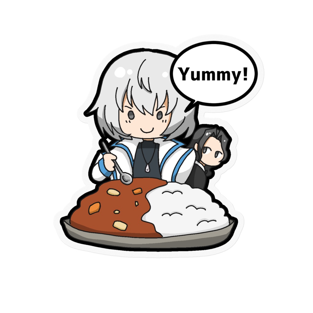 カレーもぐもぐ蒼真クリアステッカー