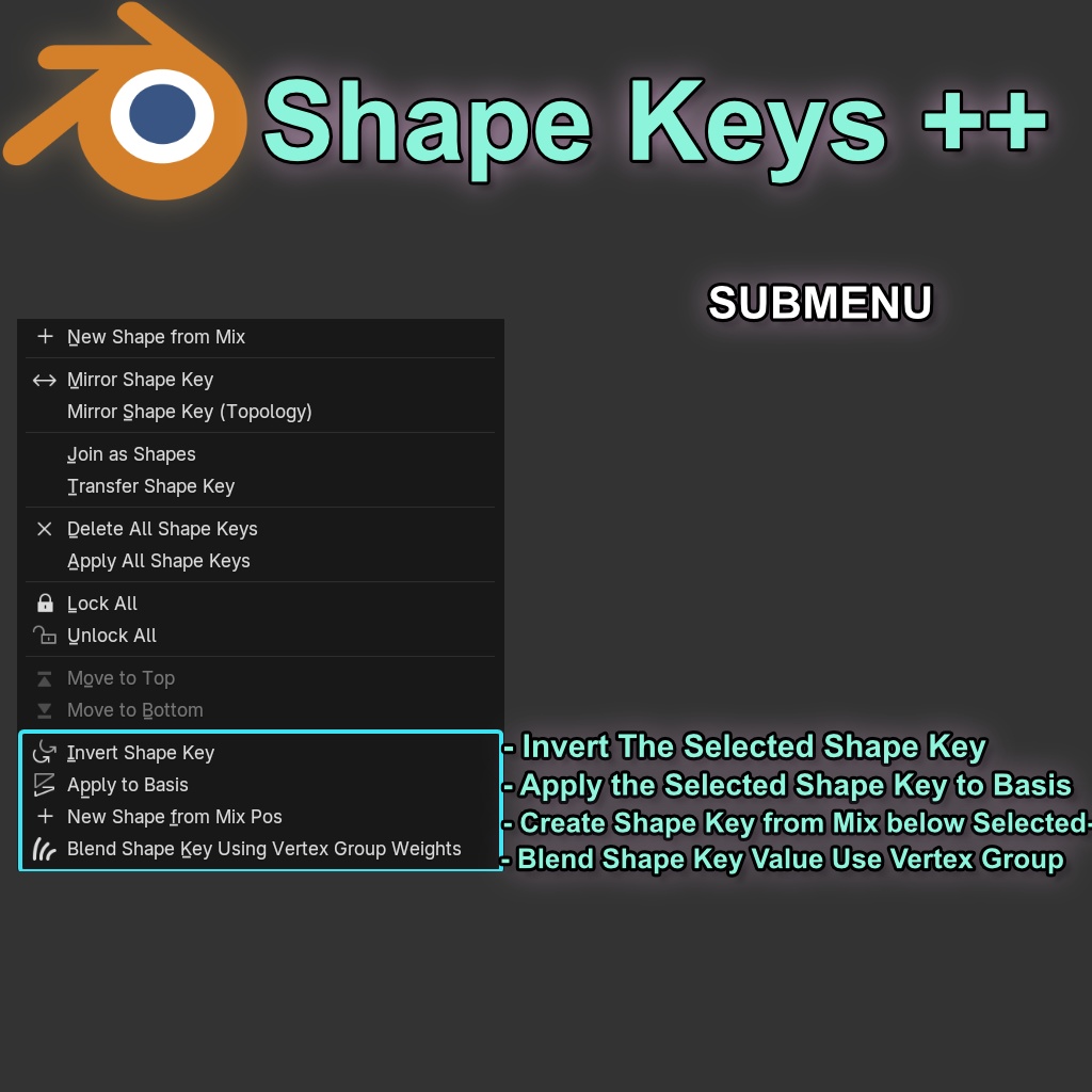 Shape Keys ++ Blender Add-on (Ver. 0.2.2)