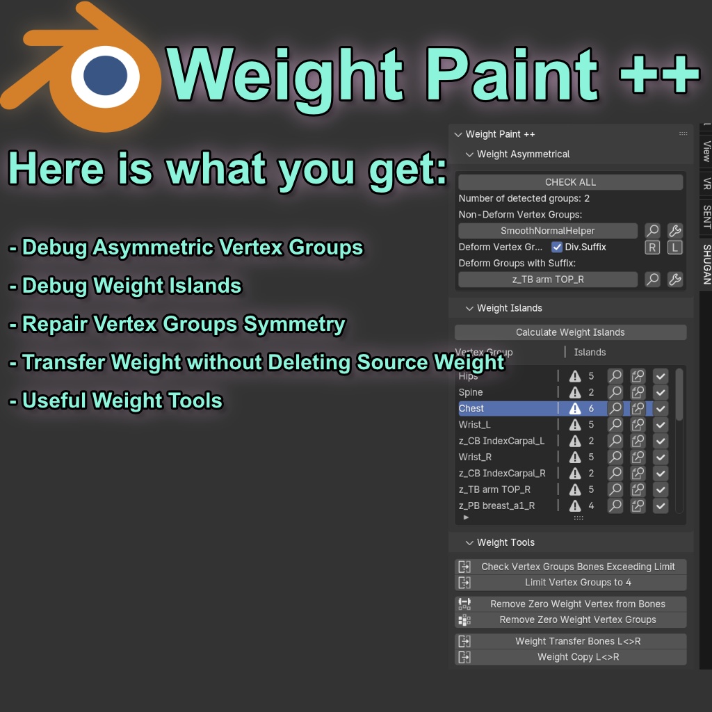 Weight Paint ++ Blender Add-on (Ver. 0.2.1)