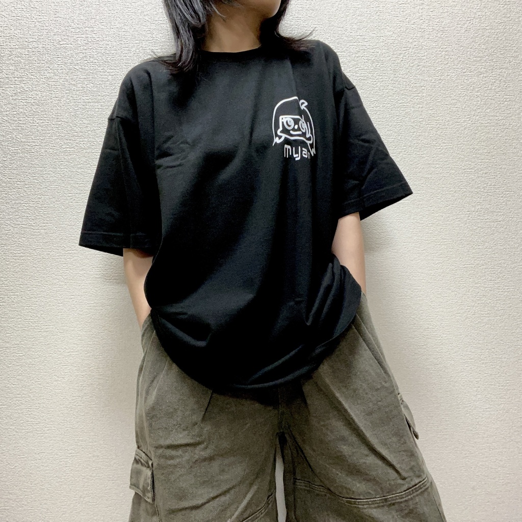 ウルフの女の子Tシャツ【Black】