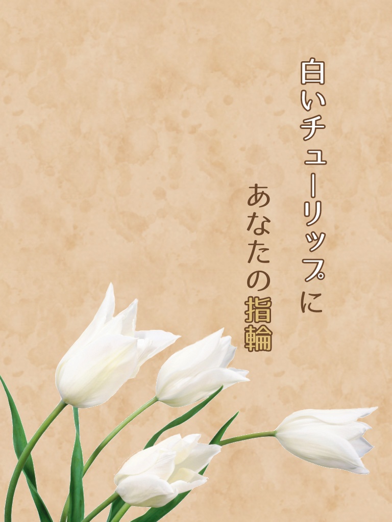 白いチューリップにあなたの指輪
