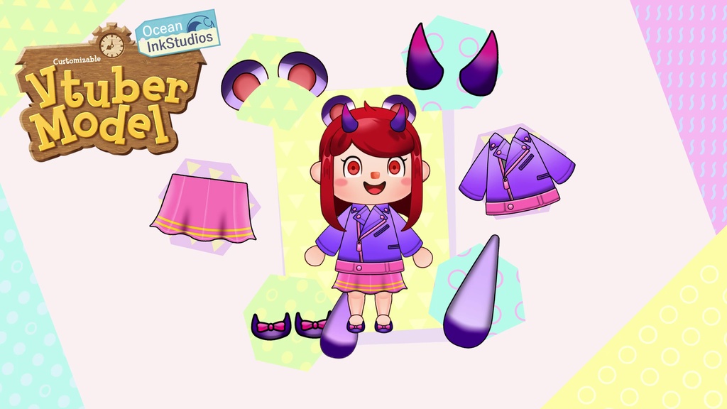 Customizable VTuber Animal Crossing model