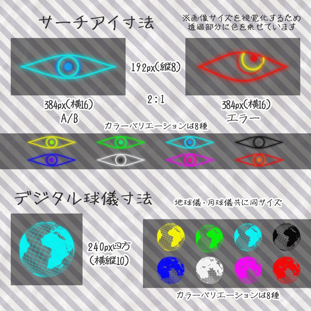 【ココフォリア(v1.x)用】サイバー系装飾素材【動くAPNG素材】