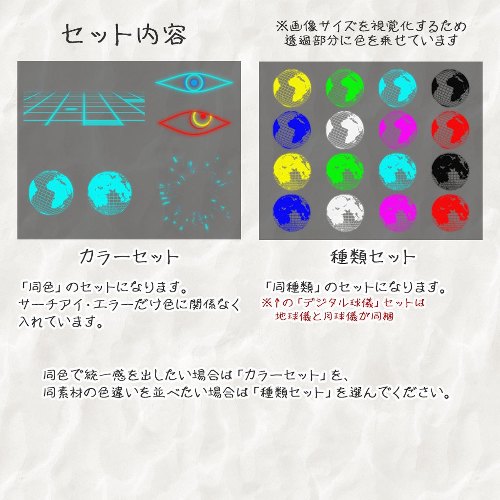 【ココフォリア(v1.x)用】サイバー系装飾素材【動くAPNG素材】