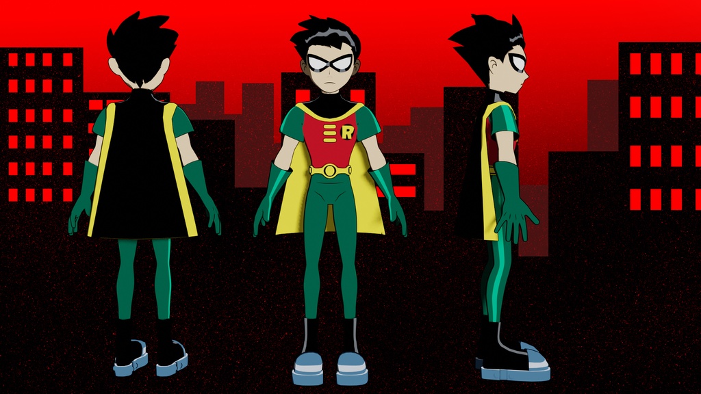 Teen Titans Robin Rigged 3D model