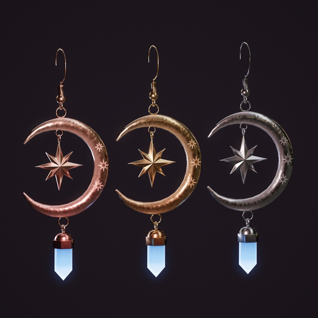 【VRChat】 セレスティアル Vol.1 - ピアス (Celestial Earring / 3 Colors)