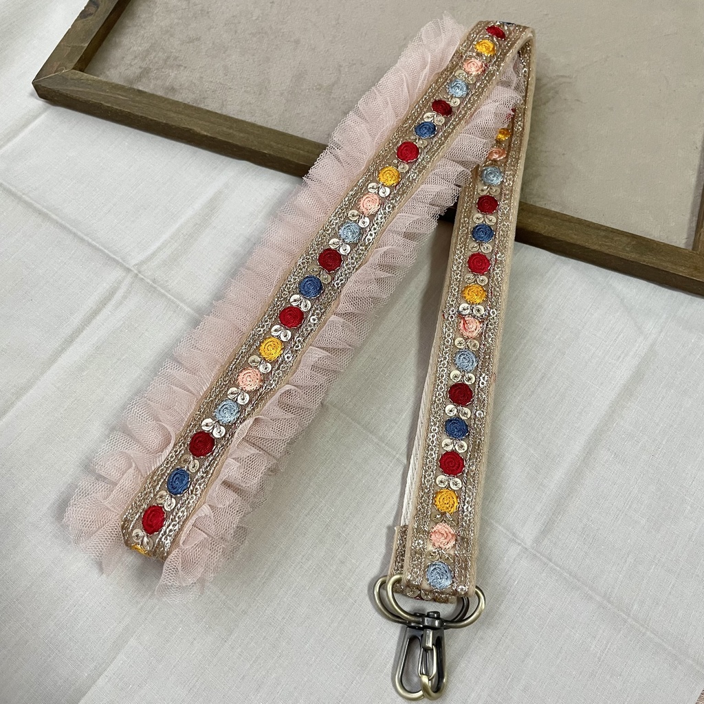 インド刺繍リボン スマホショルダーストラップ