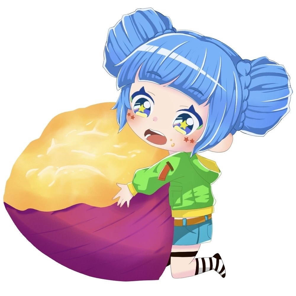 焼き芋もぐもぐゾウリムシアクリルキーホルダー