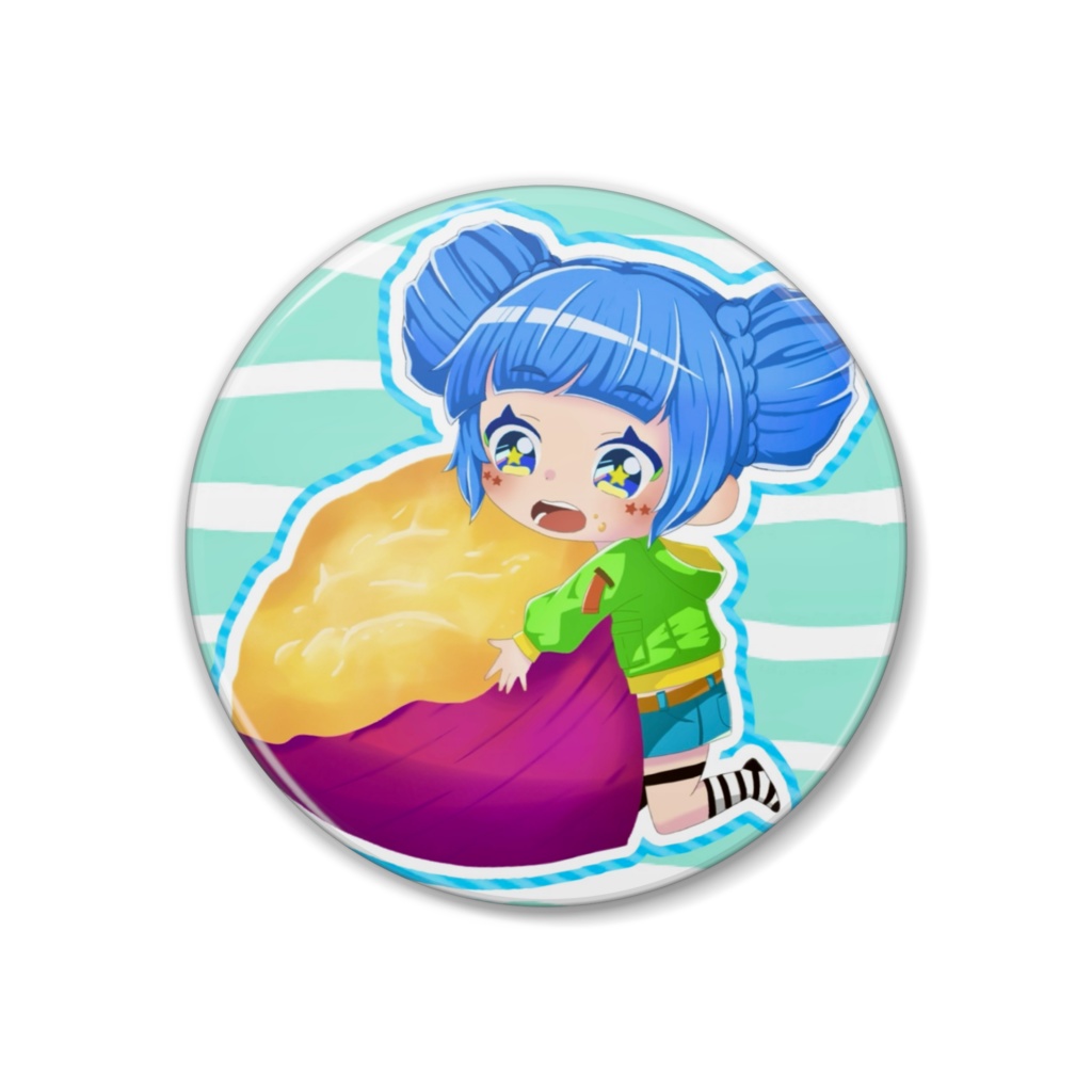 焼き芋もぐもぐゾウリムシ缶バッジ