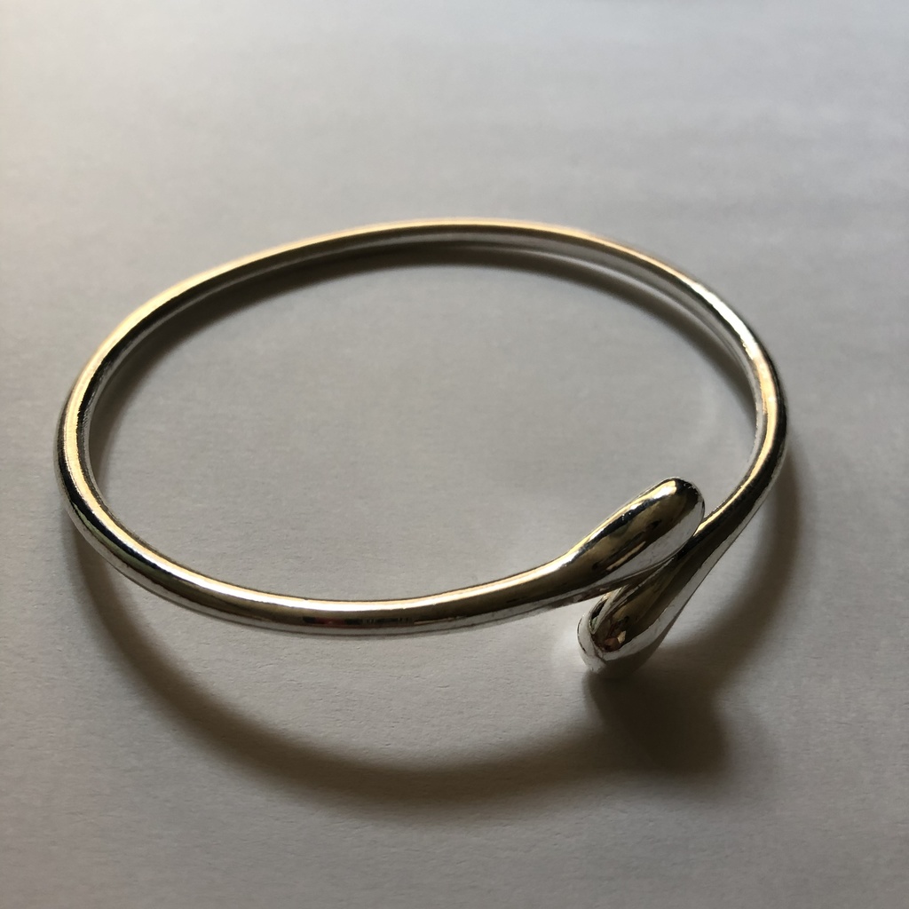 【silver925】雫 シンプルシルバーブレスレット フリーサイズ SV925