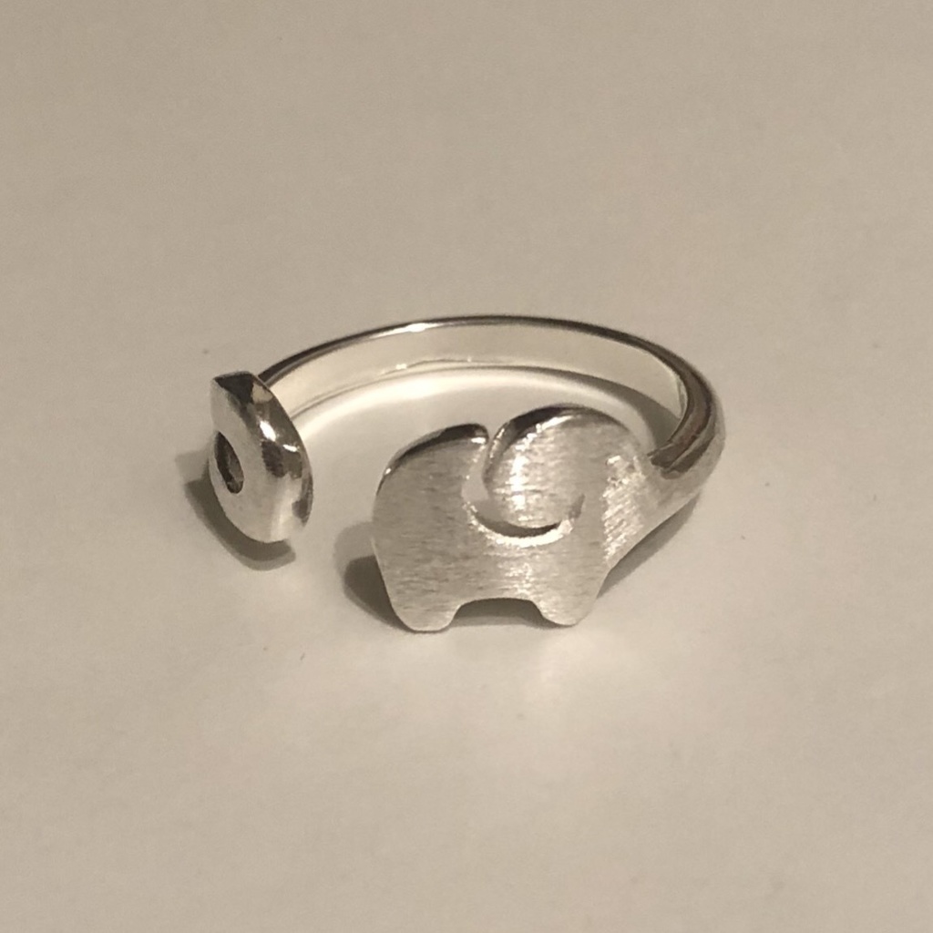925シルバー ゾウさんの水浴びリング フリーサイズ シルバーリング SV925 【silver925】