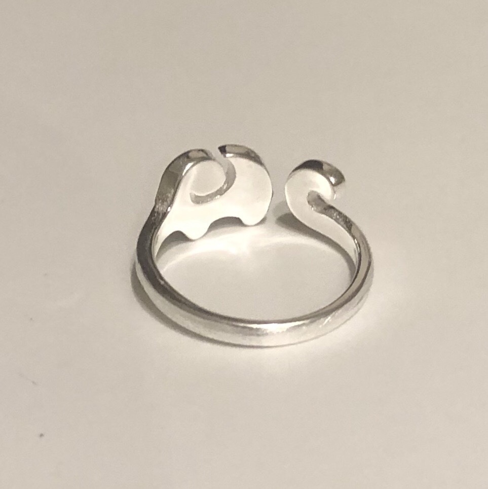 925シルバー ゾウさんの水浴びリング フリーサイズ シルバーリング SV925 【silver925】