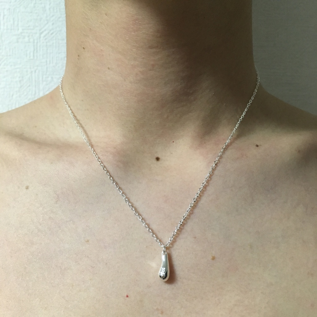 【感謝デーSALE】シンプル シルバーネックレス フリーサイズ 雫 drop silver925