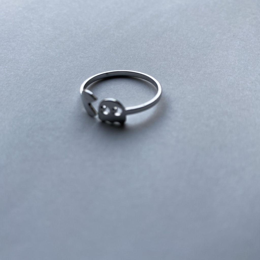 【silver925】レトロゲーム 追いかけっこおばけ シルバーリング フリーサイズ SV925