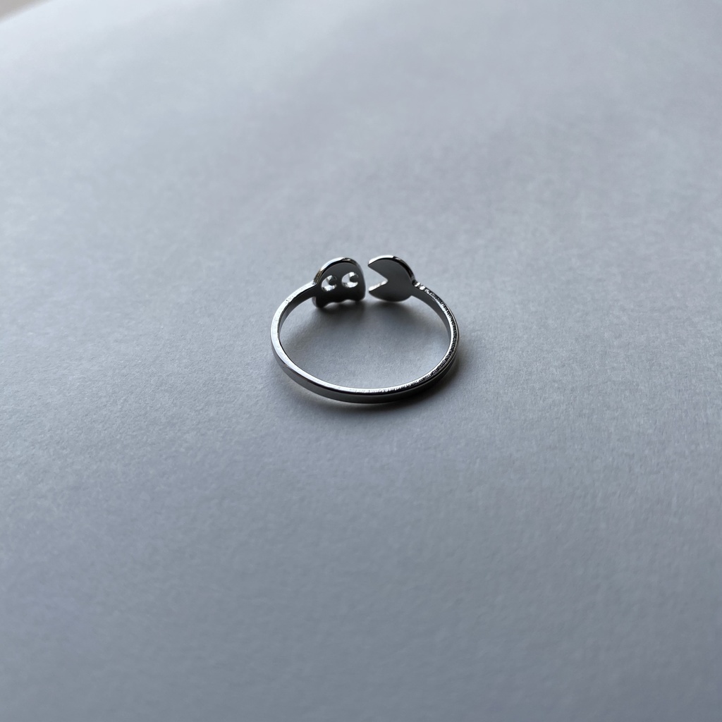 【silver925】レトロゲーム 追いかけっこおばけ シルバーリング フリーサイズ SV925