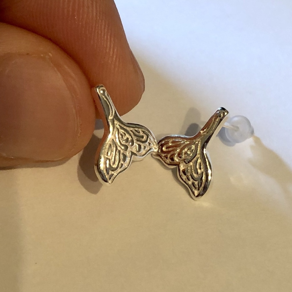 【silver925 】ハワイアンジュエリー ホエールテイル ピアス sv925