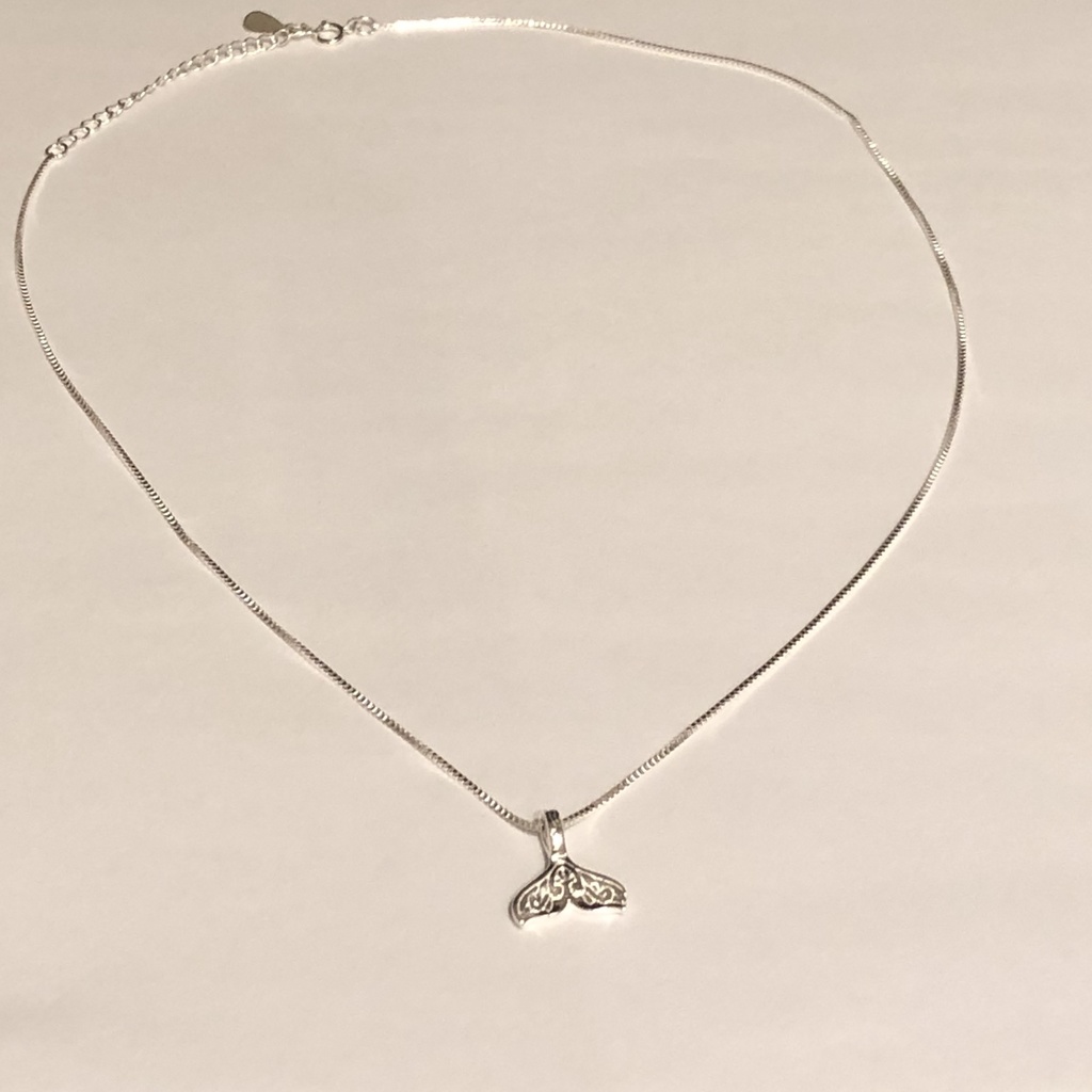 【silver925 】ハワイアンジュエリー ホエールテール ネックレス シルバー sv925