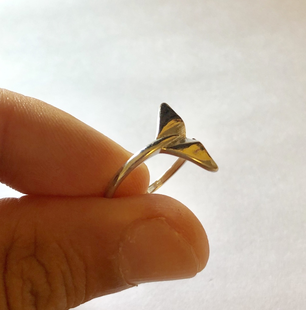 【925シルバー】ホエールテイル シルバーリング フリーサイズ ハワイアンジュエリー