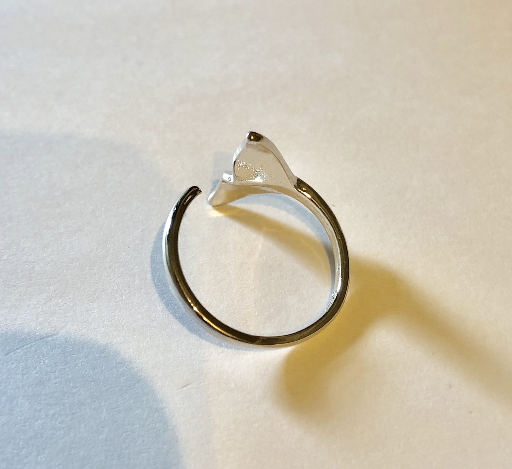 【925シルバー】ホエールテイル シルバーリング フリーサイズ ハワイアンジュエリー