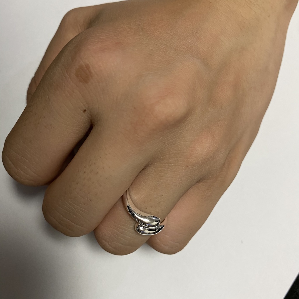 【silver925 】シンプル シルバーリング フリーサイズ 雫 drop