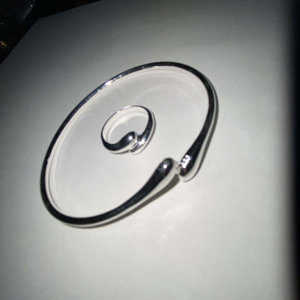 【silver925 】シンプル シルバーリング フリーサイズ 雫 drop