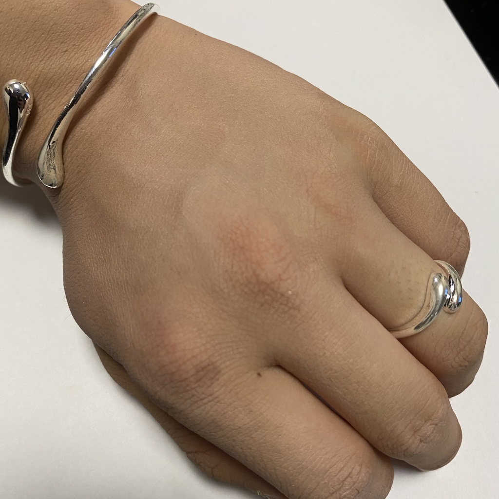 【silver925 】シンプル シルバーリング フリーサイズ 雫 drop