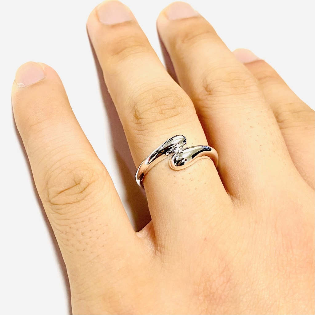 【silver925 】シンプル シルバーリング フリーサイズ 雫 drop