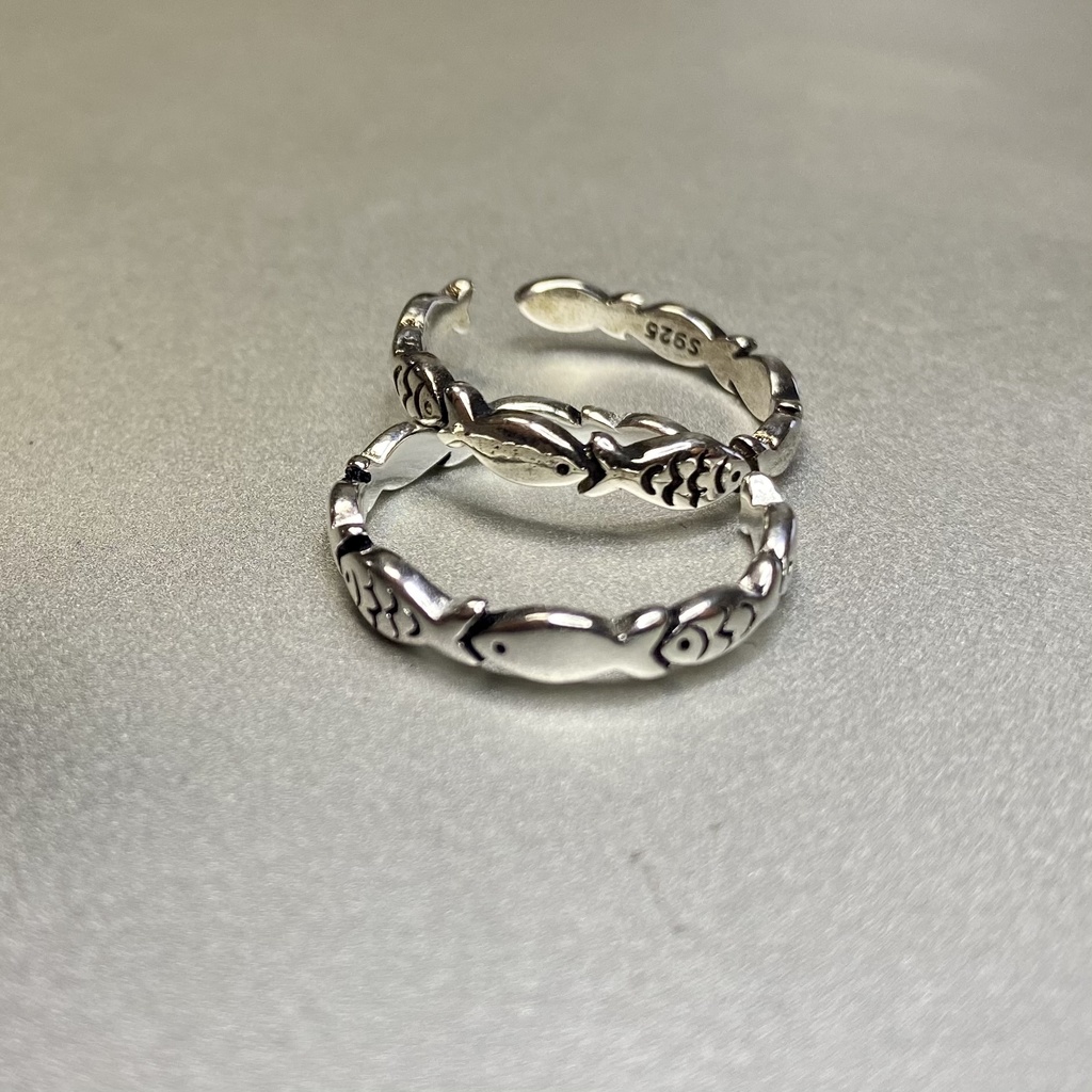 silver925 お魚さん整列 ペアリング シルバー925 フリーサイズ シルバーリング