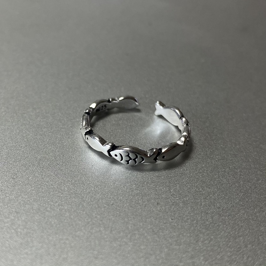 silver925 お魚さん整列 ペアリング シルバー925 フリーサイズ シルバーリング