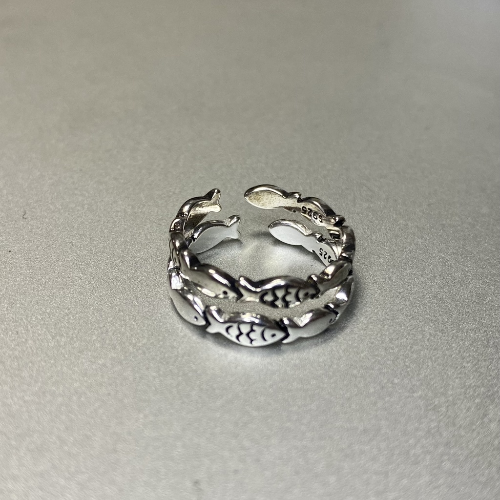 silver925 お魚さん整列 ペアリング シルバー925 フリーサイズ シルバーリング