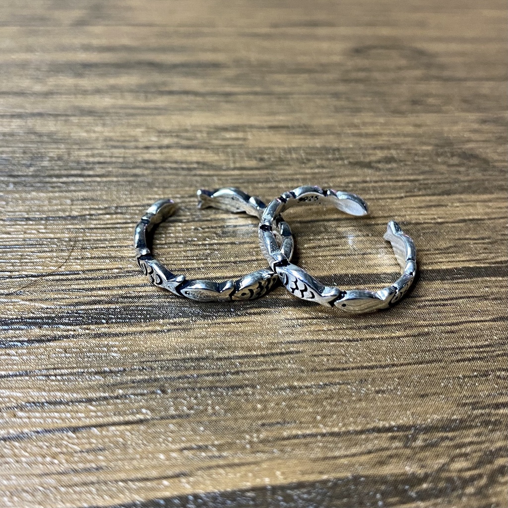 silver925 お魚さん整列 ペアリング シルバー925 フリーサイズ シルバーリング