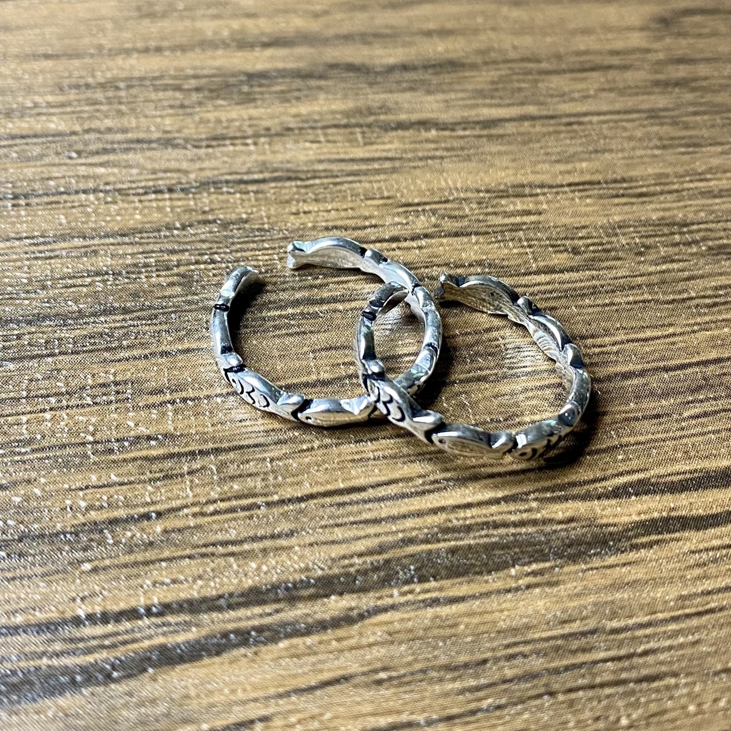 silver925 お魚さん整列 ペアリング シルバー925 フリーサイズ シルバーリング