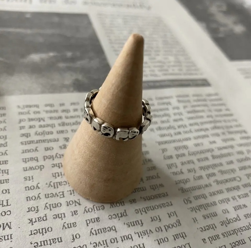 ゾウさん整列リング 2個セット 重ね付け ペアリング