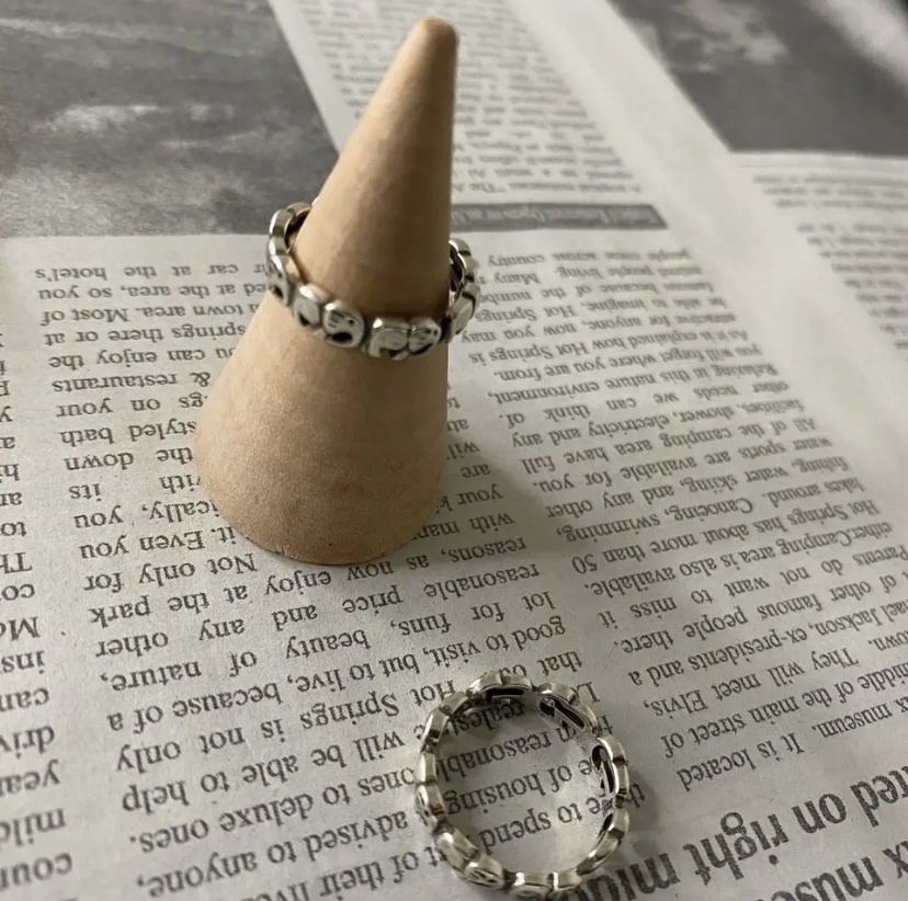 ゾウさん整列リング 2個セット 重ね付け ペアリング