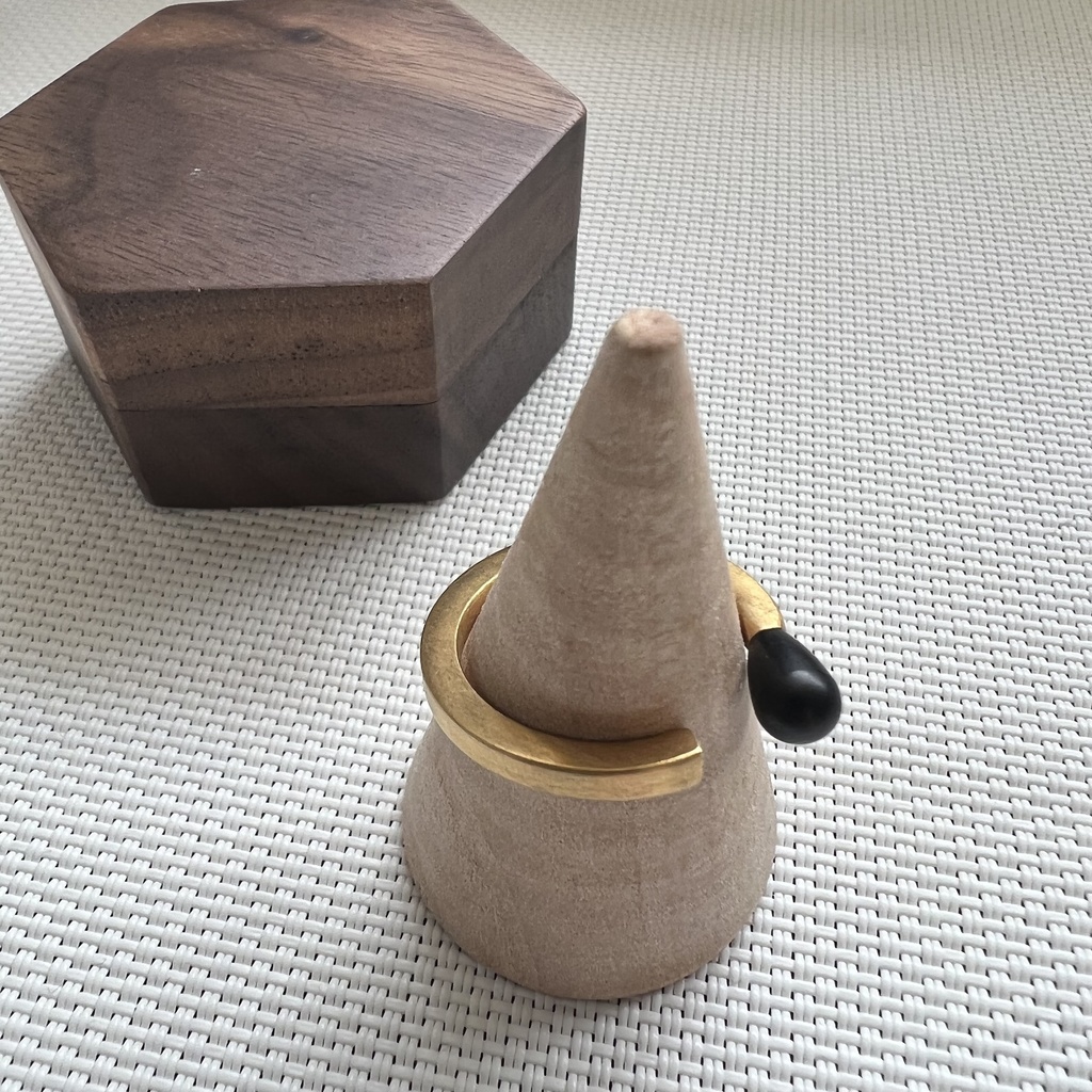 マッチ棒リング オープンリング ゴールド×ブラック