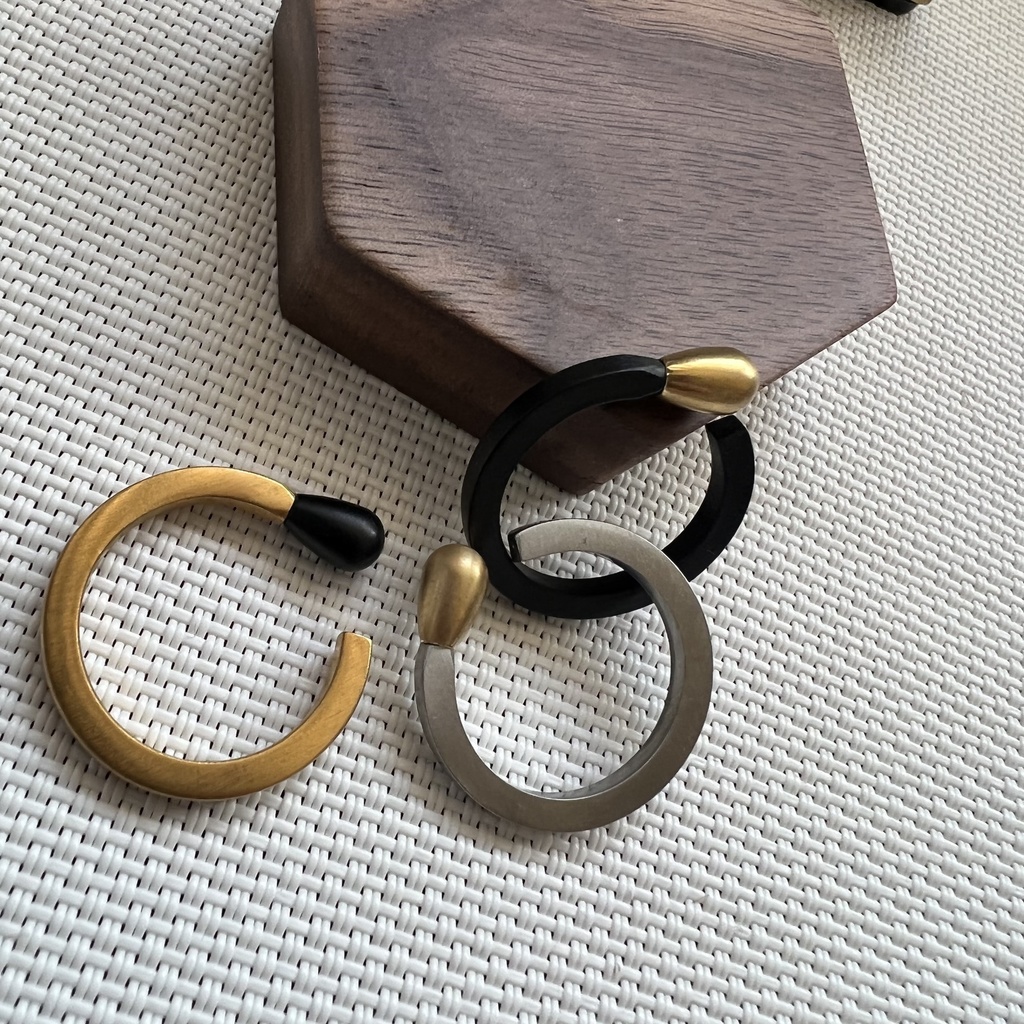 マッチ棒リング オープンリング ゴールド×ブラック