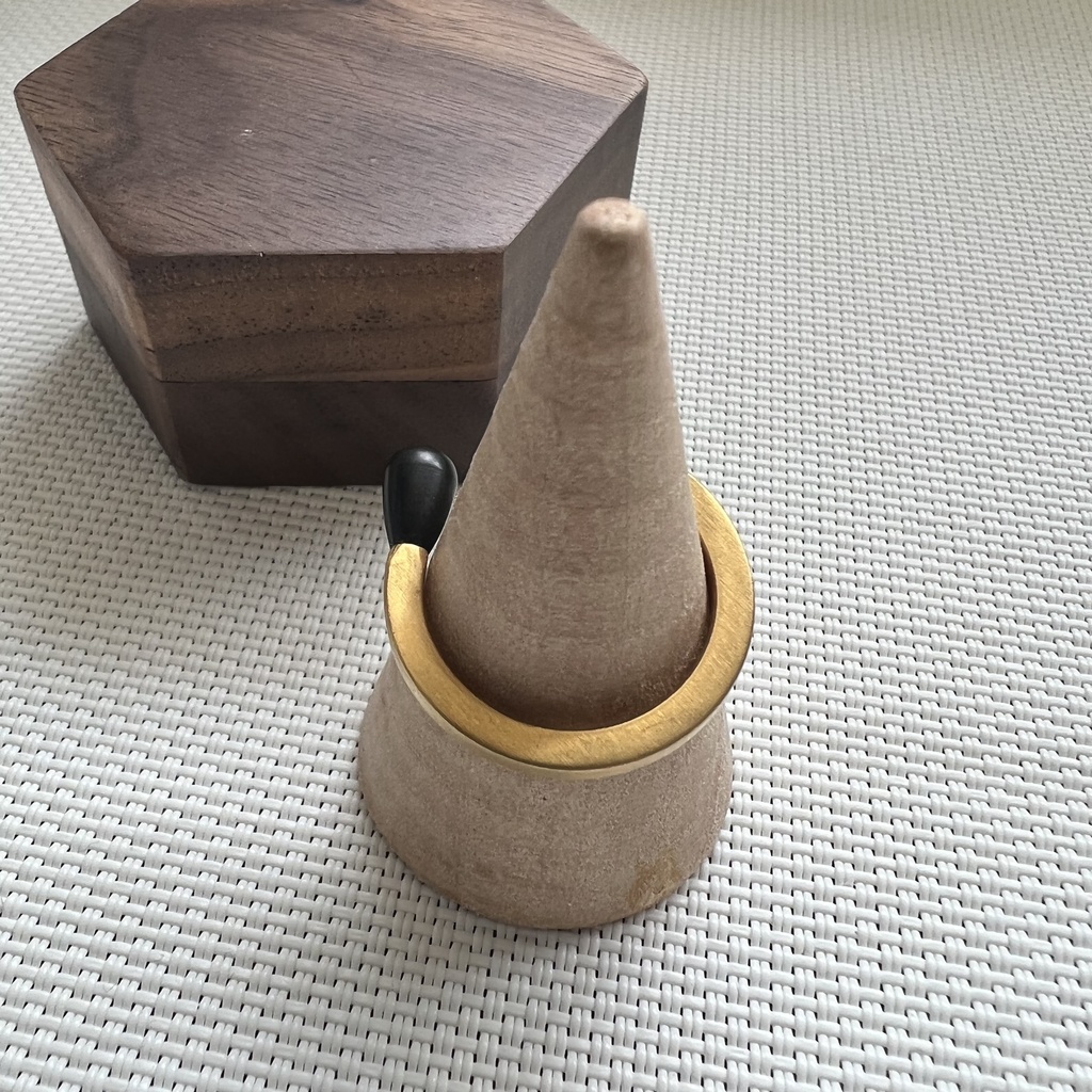 マッチ棒リング オープンリング ゴールド×ブラック