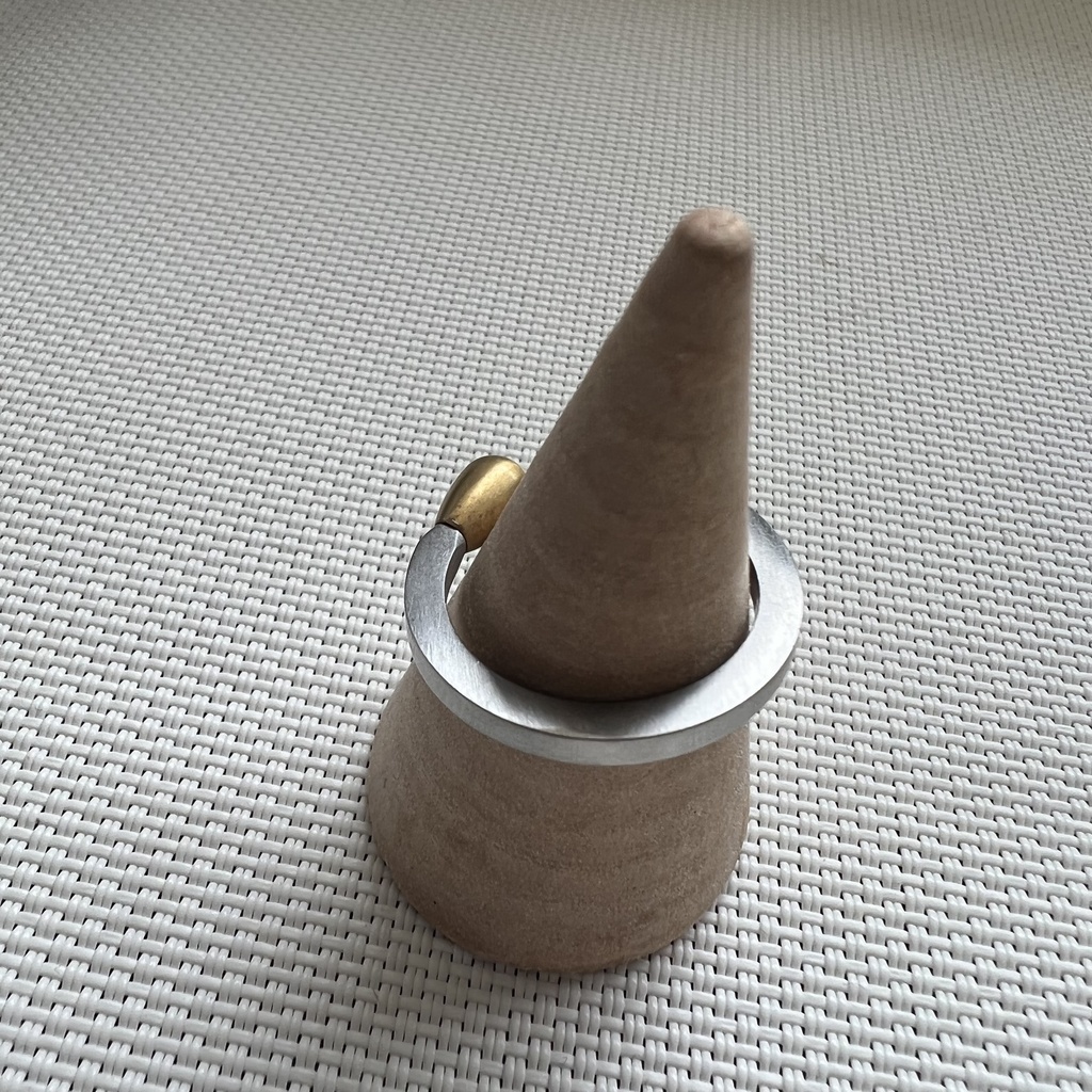 マッチ棒リング オープンリング シルバー×ゴールド