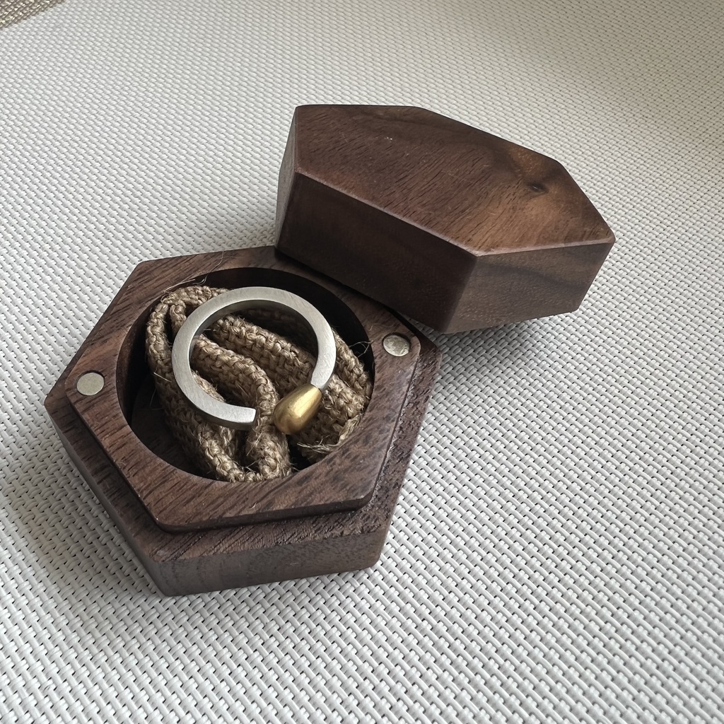 マッチ棒リング オープンリング シルバー×ゴールド