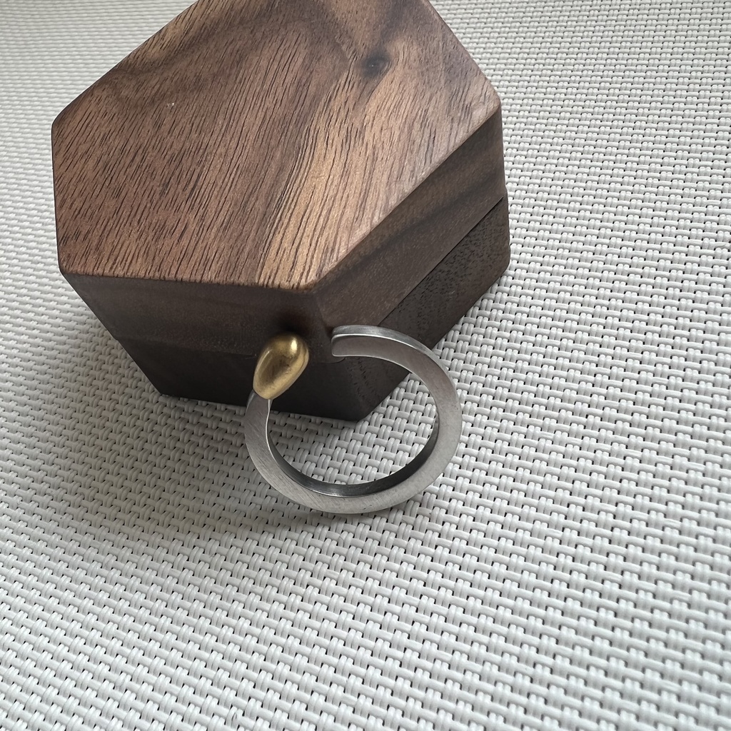 マッチ棒リング オープンリング シルバー×ゴールド