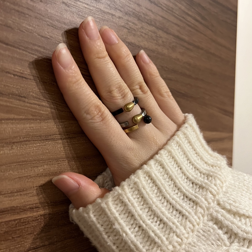 マッチ棒リング オープンリング シルバー×ゴールド