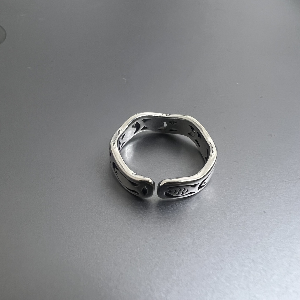 お魚さん行列リング シルバーリング フリーサイズ【SV925】