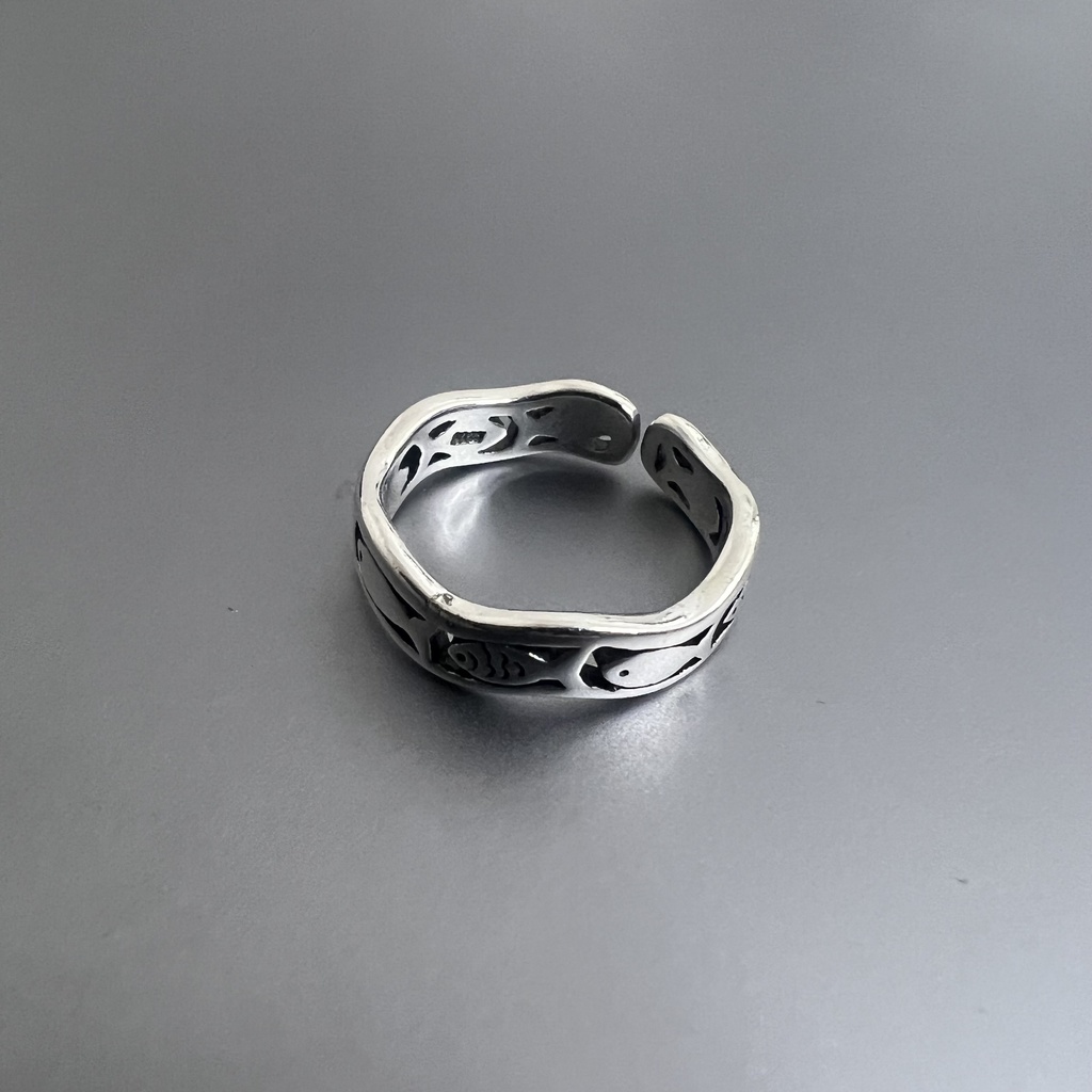 お魚さん行列リング シルバーリング フリーサイズ【SV925】