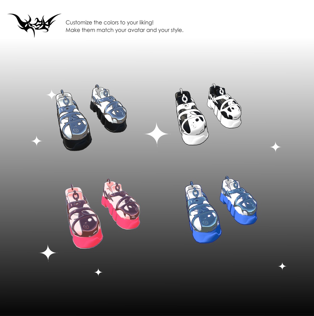 【3Dモデル】KOLA'S Cyber Chunky Shoes|厚底シューズ