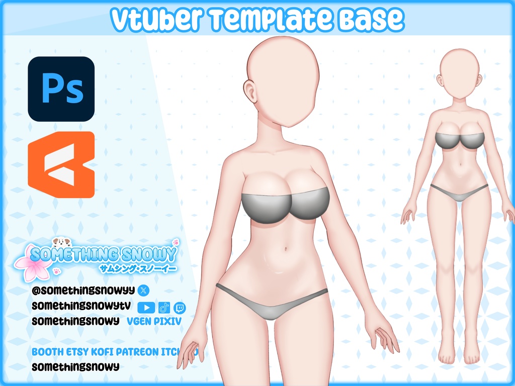 Vtuber Base | All files included for photoshop, clipstudio paint, and live2d