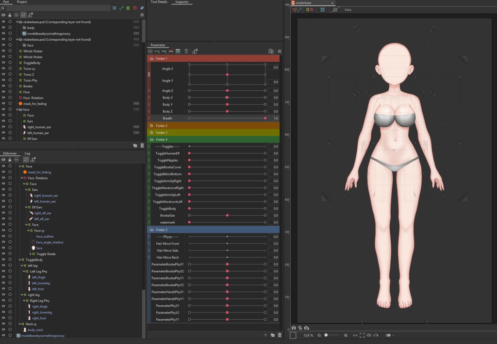 Vtuber Base | All files included for photoshop, clipstudio paint, and live2d