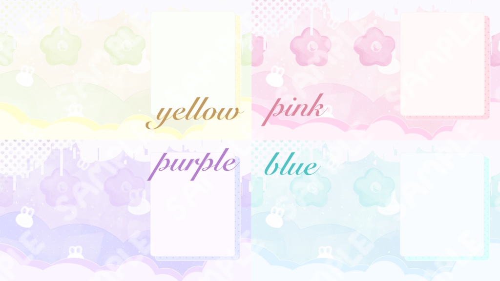 【無料あり・配信活動向け】お花とうさぎのくるくるループ背景