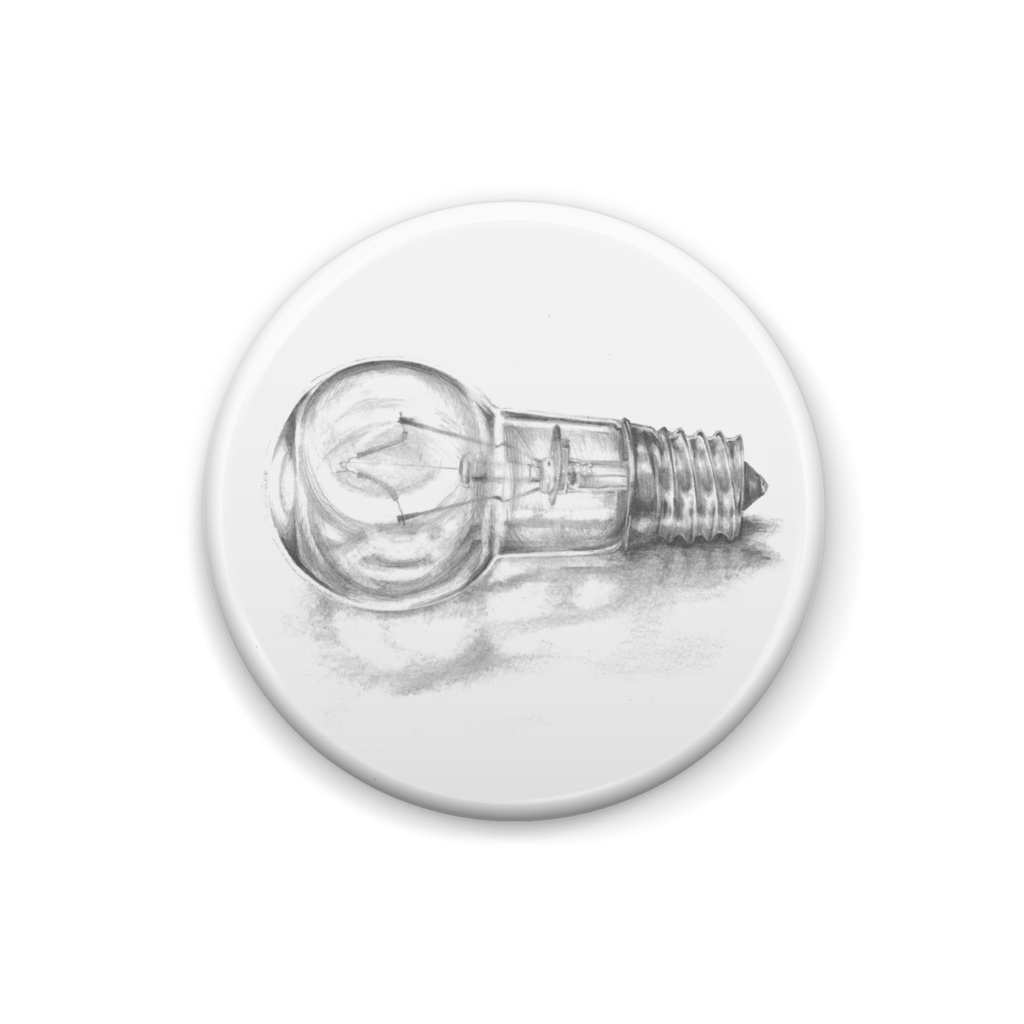 デッサン「電球」缶バッジ