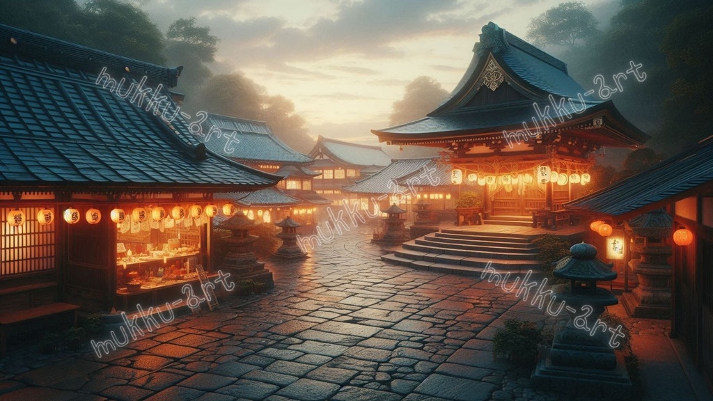 和風ファンタジー神社背景素材集 Vol.1【全7種】