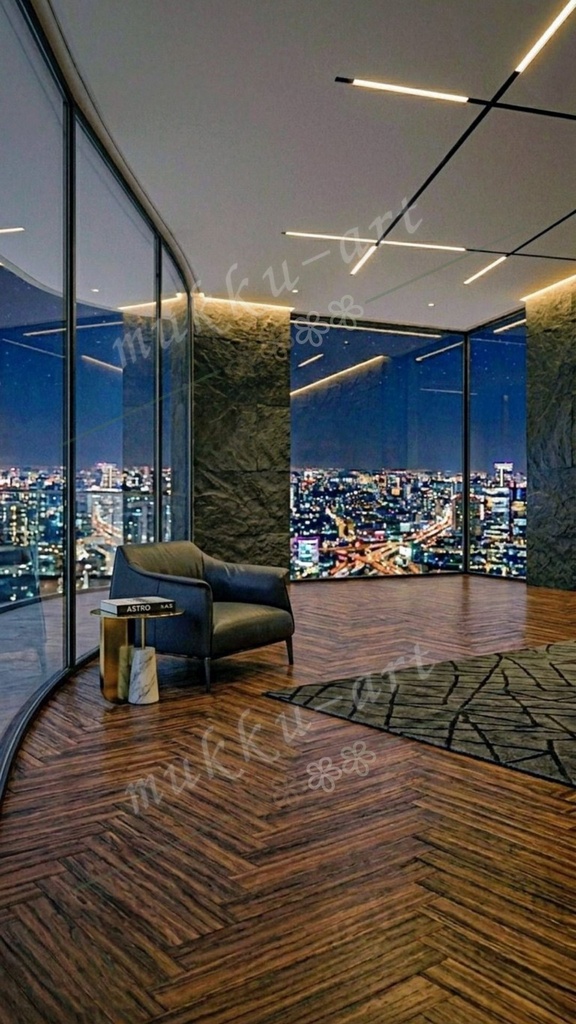 TikTok 配信背景 高層階 夜景 ルーム 5種セット|縦型配信・AIライバー・Vライバー向け背景素材